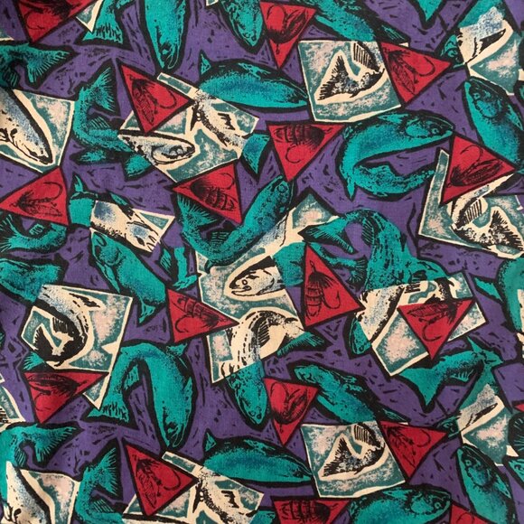 Vintage Men's Columbia Fish Print Short Sleeve Button Down Shirt GUC - Picture 5 of 13